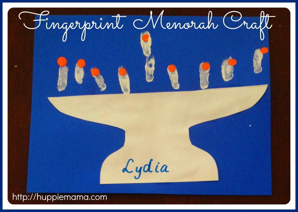 Fingerprint Menorah Craft