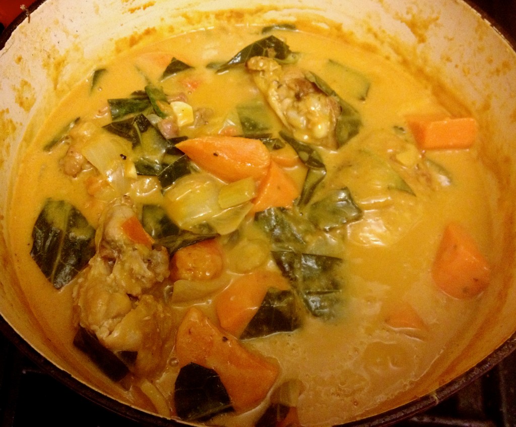 finished chicken stew