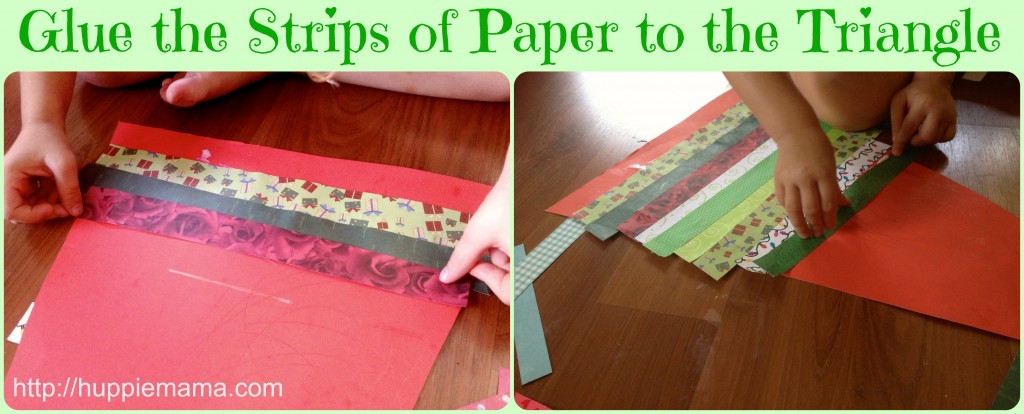 Glue strips of paper