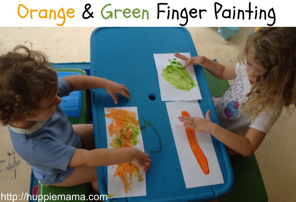 Orange & Green Finger Painting