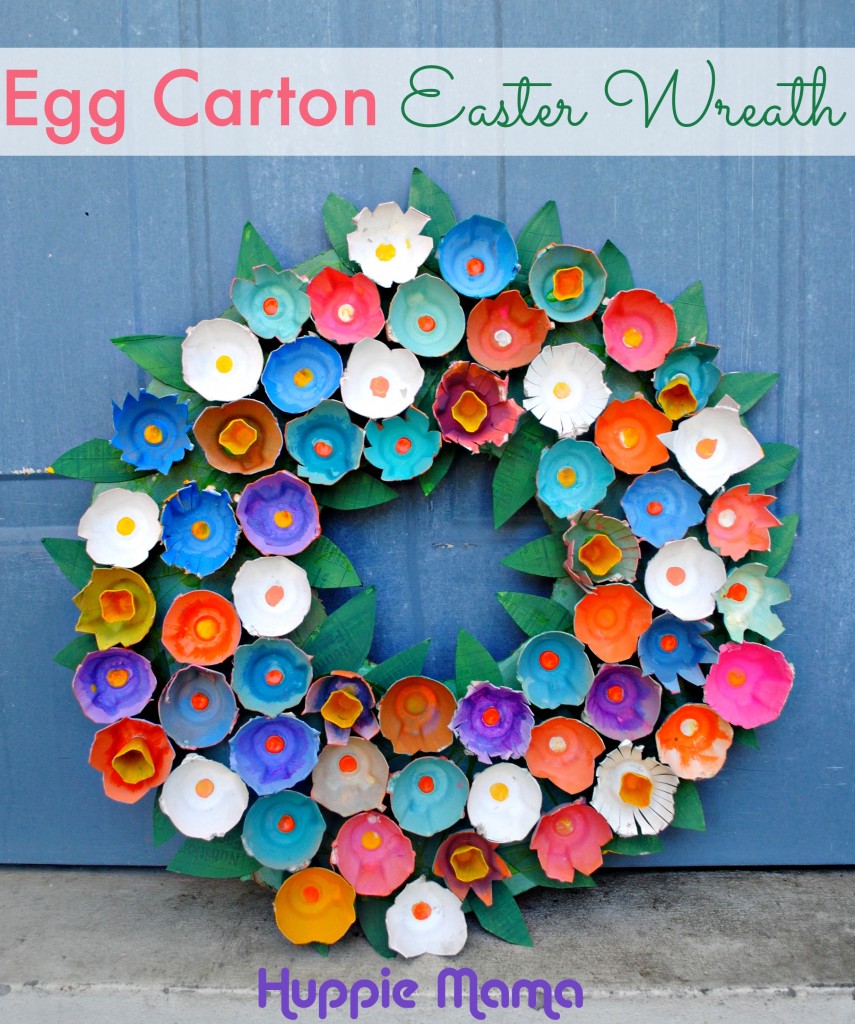 Egg Carton Easter Wreath Craft