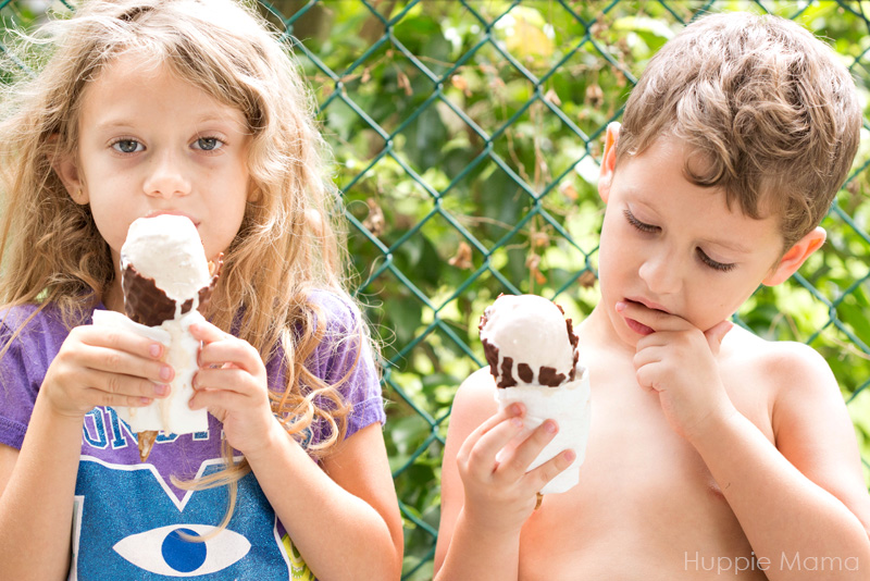 kids eat ice cream