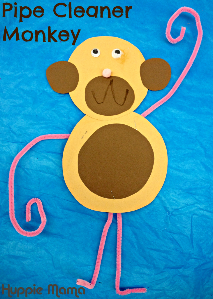 pipe cleaner monkey 731x1024 - Art And Craft For Kindergarten